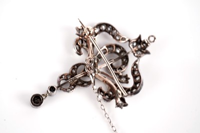 Lot 1214 - A Victorian Belle Epoque diamond brooch/pendant