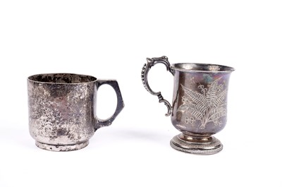 Lot 803 - Two silver Christening cups