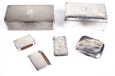 Lot 816 - Two silver cigarette boxes and other items