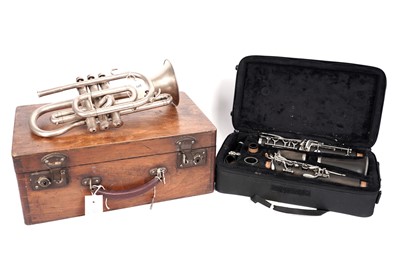 Lot 384 - A Boosey & Hawkes 'Regent' cornet; and an SMS Academy clarinet