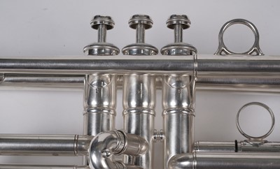 Lot 193 - A Besson Brevete professional silver plated trumpet
