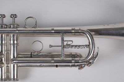 Lot 193 - A Besson Brevete professional silver plated trumpet