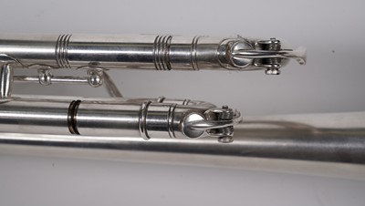Lot 193 - A Besson Brevete professional silver plated trumpet