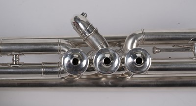 Lot 193 - A Besson Brevete professional silver plated trumpet
