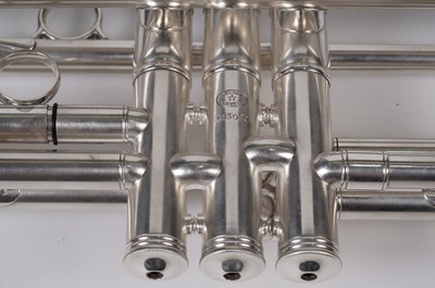 Lot 193 - A Besson Brevete professional silver plated trumpet