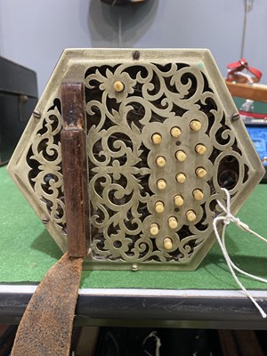 Lot 177 - A 32-button Anglo system concertina