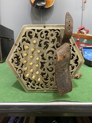 Lot 177 - A 32-button Anglo system concertina