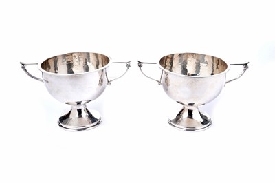 Lot 1443 - A pair of George V silver two-handled cups