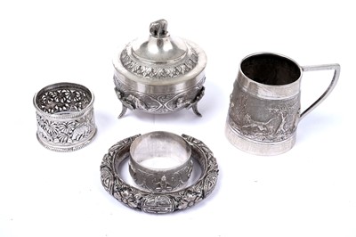 Lot 1397 - An Indian silver small mug and other items