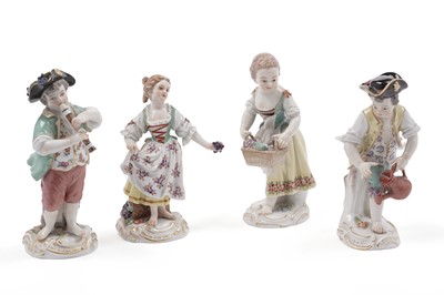 Lot 453 - Four Meissen figures