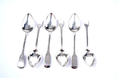 Lot 1605 - A set of six early 19th Century South African silver tablespoons