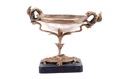 Lot 260 - An Austrian twin handled mother-of-pearl comport