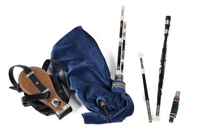 Lot 189 - A good set of Northumbrian small pipes by Colin Ross