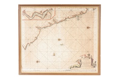 Lot 27 - A sea chart and map off the East Coast of England and Scotland