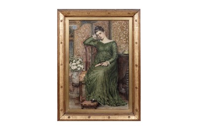 Lot 19 - Elizabeth Cameron Mawson - Portrait of a Seated Lady in Green | watercolour