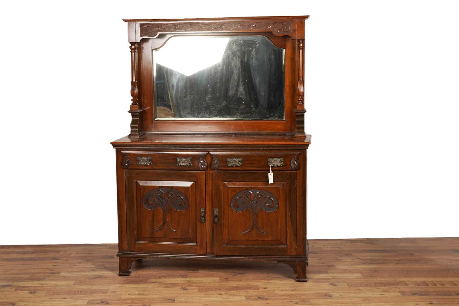 Lot 86 - An Edwardian mahogany art nouveau sideboard