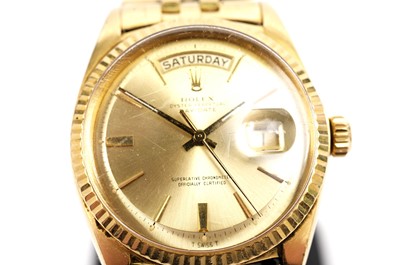 Lot 1044 - Rolex Oyster Perpetual Day-Date: an 18ct yellow gold cased superlative chronometer wristwatch