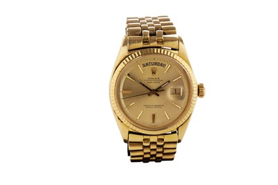 Lot 1044 - Rolex Oyster Perpetual Day-Date: an 18ct yellow gold cased superlative chronometer wristwatch