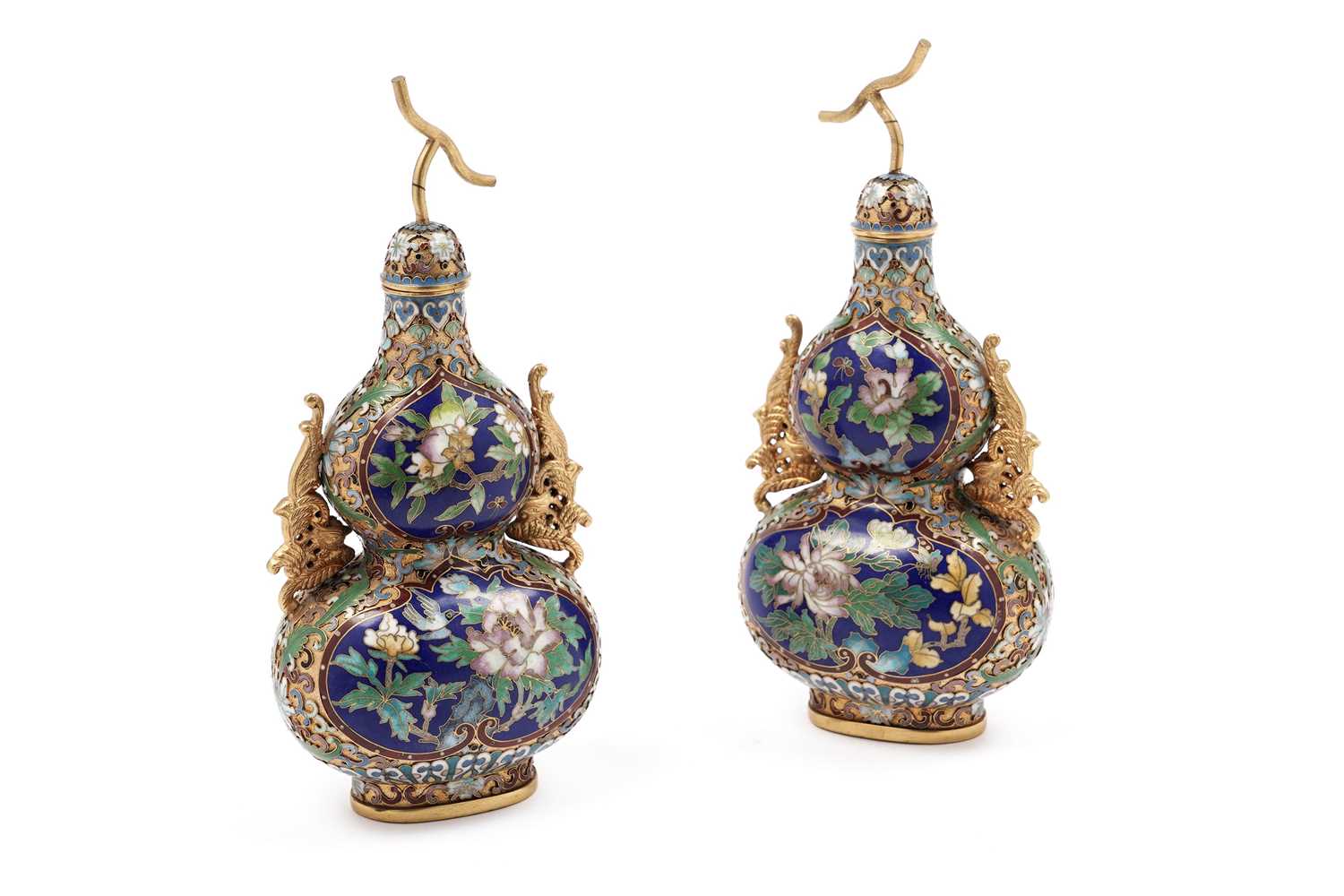 Lot 406 - A pair of Chinese cloisonne vases and covers