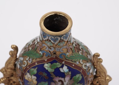 Lot 406 - A pair of Chinese cloisonne vases and covers