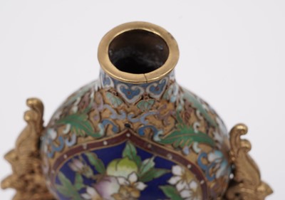 Lot 406 - A pair of Chinese cloisonne vases and covers