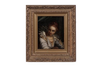 Lot 60 - 17th Century Scottish School  - Study of a young auburn-haired woman  | oil