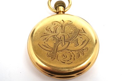 Lot 1049 - An 18ct yellow gold cased open faced pocket watch