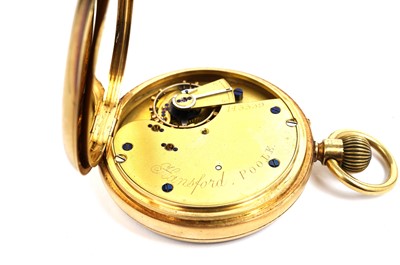 Lot 1049 - An 18ct yellow gold cased open faced pocket watch