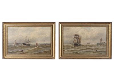 Lot 112 - John Davison Liddell - Leaving the Tyne, and Entering the Tyne Past the Groyne | oil