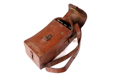 Lot 1117 - A leather Madsen LMG magazine carry case