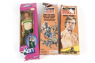 Lot 34 - Two Action Man ‘Basic Figure’ dolls; and a Ken ‘Great Shape’ doll