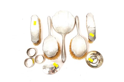 Lot 793 - A silver backed dressing table set