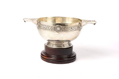 Lot 1535 - An Edwardian/George V silver rose bowl in the form of a large quaich