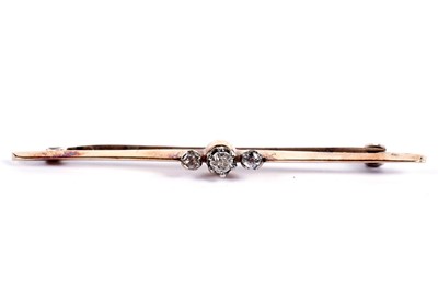 Lot 546 - A Swedish diamond and gold bar brooch