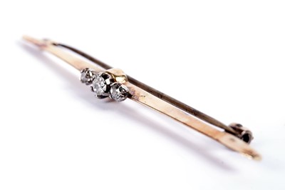 Lot 546 - A Swedish diamond and gold bar brooch