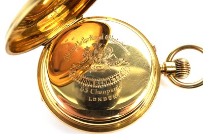 Lot 1004 - Sir John Bennett Ltd, London: an 18ct yellow gold cased half-hunter pocket watch