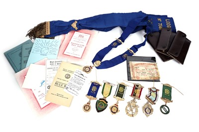 Lot 945 - A collection of Masonic Regalia predominantly relating to the Royal Antediluvian Order of Buffaloes