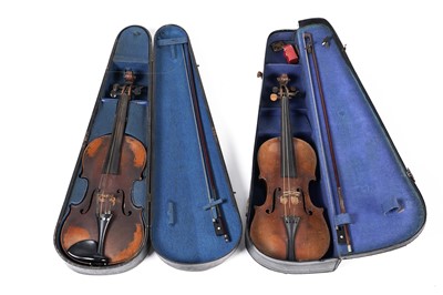Lot 210 - Two German trade violins