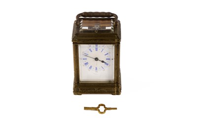 Lot 357 - A French brass-cased carriage clock