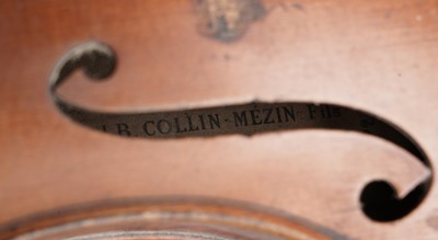 Lot 219 - A Continental violin labelled Collin Mezin