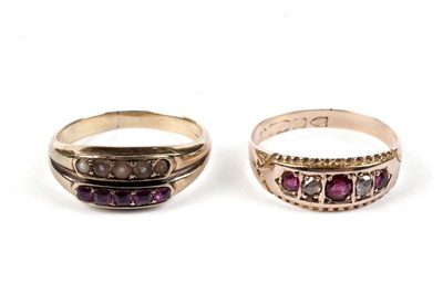 Lot 652 - Two Victorian ruby rings