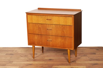 Lot 30 - Lebus: a mid-20th Century teak dressing table; and chest of drawers