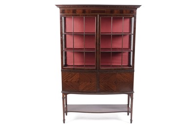 Lot 732 - An Edwardian inlaid mahogany bow-fronted display cabinet