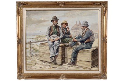 Lot 89 - Ronald Lambert Moore BWS - The Fisherman's Refuge, Cullercoats | oil