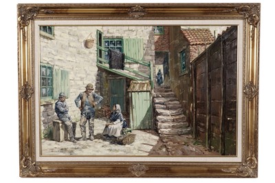 Lot 90 - Ronald Lambert Moore - Respite from the Fish Quay | oil