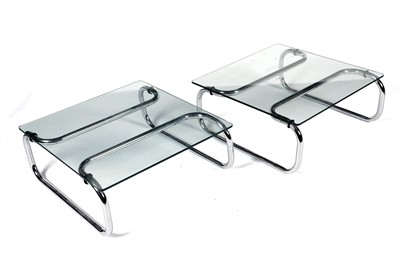 Lot 805 - A pair of 1970’s glass top coffee tables by Terence Conran for Habitat