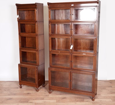 Lot 16 - Minty: A mahogany sectional bookcase; and another