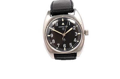 Lot 1008 - Hamilton: a stainless steel cased British Military issue wristwatch