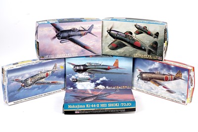 Lot 103 - A collection of Hasegawa Japanese military aircraft constructors hobby kits