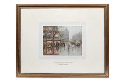 Lot 1059 - Theodore Zimmerman - Outside the Cafe de la Paix after Rain | pastel